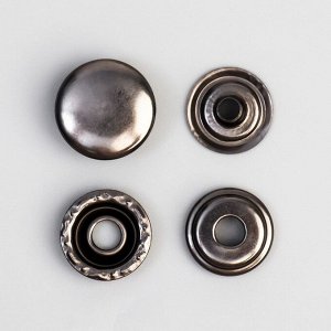 Кнопка О-образная, железная, d = 15 мм, цвет чёрный никель