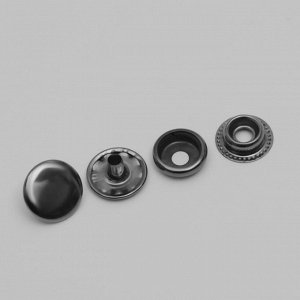Кнопка установочная, омега, d = 15 мм, цвет чёрный никель