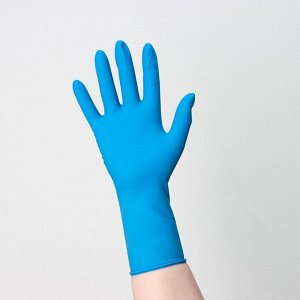 DERMAGRIP Перчатки латексные неопудренные High Risk, смотровые, нестерильные, текстурированные, размер M, 31.4 гр, 50 шт/уп (25 пар), голубые