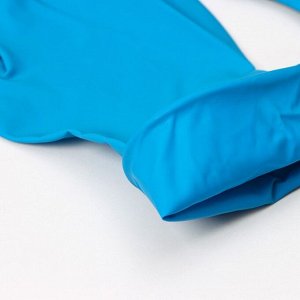 DERMAGRIP Перчатки латексные неопудренные High Risk, смотровые, нестерильные, текстурированные, размер M, 30 гр, 50 шт/уп (25 пар), цвет голубой