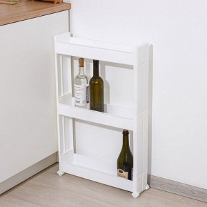 Стойка напольная, 3-х секционная, на колёсиках, белая