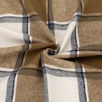 Ткань на отрез фланель Рубашечная №14 бежево-коричневая клетка
