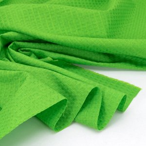 Ткань на отрез вафельное полотно гладкокрашенное 150 см 240 гр/м2 7х7 мм цвет 044 цвет зеленый