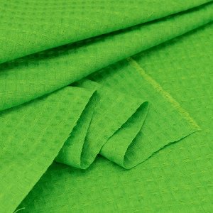Ткань на отрез вафельное полотно гладкокрашенное 150 см 240 гр/м2 7х7 мм цвет 044 цвет зеленый