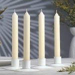 Набор хозяйственных свечей 4 шт. большие белые
