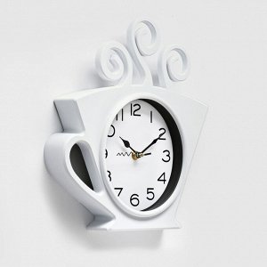 Часы настенные, серия: Кухня, "Чашка кофе", плавный ход, d=16 см