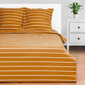 Постельное бельё Этель 1.5сп Mustard stripes 143х215см, 150х214см, 70х70см-2 шт, 100% хлопок,поплин