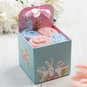 Салфетки махровые «Этель. Светлая пасха», 4 шт., 30x30 см, хлопок 100%, голубые/розовые