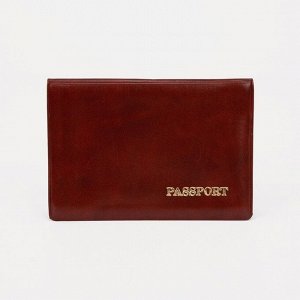 Обложка для паспорта 9,5*0,3*13,5 см, тиснен. золото, КЗ престин, рыжий 9279591