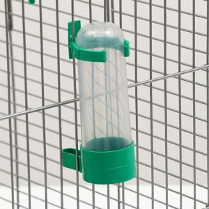 Клетка для птиц "Пижон" №101, цвет хром , укомплектованная, 41 х 30 х 65 см, зеленый микс