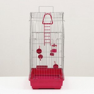 Клетка для птиц "Пижон" №101, хром , укомплектованная, 41х30х65 см, рубиновая