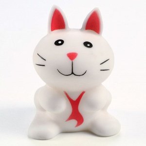 Игрушка пищащая "Кот" для собак, 8,5 см, белая
