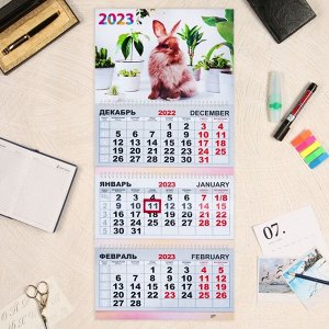 Календарь квартальный, трио "Символ Года - 2" 2023 год, 30х69см