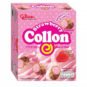 Бисквитный ролл с начинкой со вкусом клубники "Collon Strawberry", 46 гр.