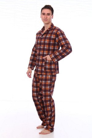 Пижама мужская,модель203,фланель (Клетка, вид 3)