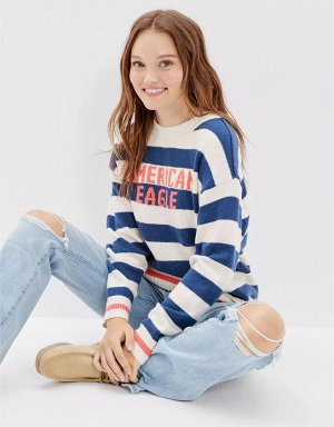 American Eagle Oversized Rugby Sweater