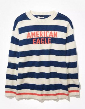 American Eagle Oversized Rugby Sweater