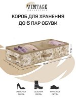 VAL VN-SM4 Кофр для хранения обуви со съемными перегородками, 4 секции, 70*35*15 см, VINTAGE, шт