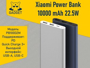 Портативное зарядное устройство Xiaomi Power Bank 10000 mAh 22.5W, PB100DZM