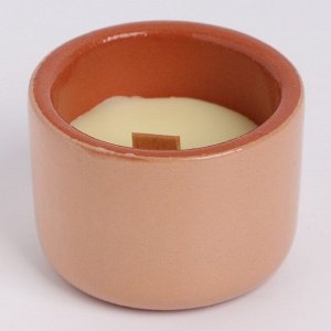 Свеча из соевого воска в кашпо "Горшочек", 6,5х6 см, бежевый