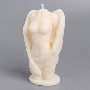 Свеча фигурная из натурального воска "Женская фигура. Ангел", 9,5 см, 70 г, 1 ч, белый
