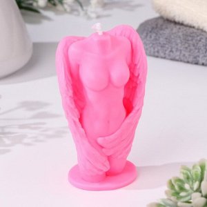 Свеча фигурная из натурального воска "Женская фигура. Ангел", 9,5 см, 70 г, 1 ч, розовый