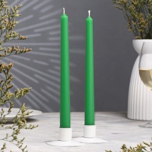 Набор свечей античных, 2,2х 25 см, 2 штуки, зелёный, "Богатство Аромата"