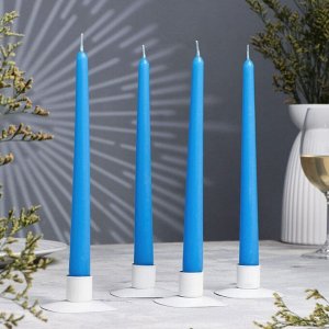 Набор свечей античных, 2,3х 24,5 см, 4 штуки синий