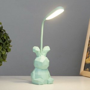 Настольная лампа "Зайчик" LED 3Вт USB голубой 6,5х6,5х28 см