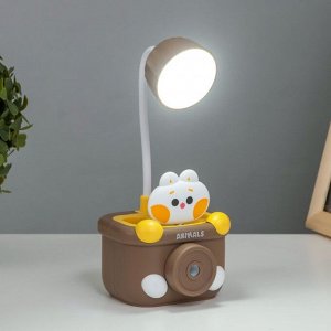 Настольная лампа с точилкай "Котенок" LED 3Вт USB шоколадный 9,1х8,1х20 см