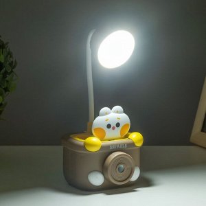 Настольная лампа с точилкой "Котенок" LED 3Вт USB шоколадный 9,1х8,1х20 см