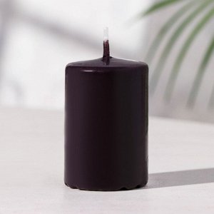 Набор свечей-цилиндров "Интерьерный", 4 шт, 6х4 см, коричневый