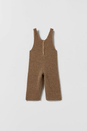 Buttoned knit dungarees