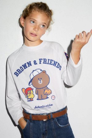 Brown & friends ©line friends embossed футболка