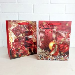 Пакет подарочный Новогодний 26*32*12 см