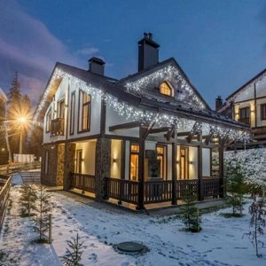 Гирлянда HOME Гирлянда бахрома уличная, морозостойкая 3 метра. Белая