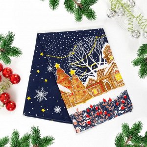 Полотенце кухонное из рогожки "Полночь"