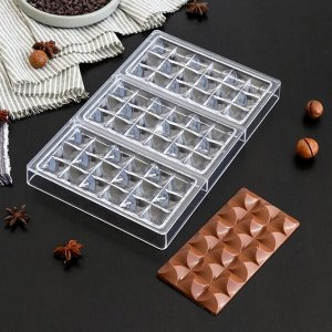 Форма для шоколада и конфет KONFINETTA «Акапулько», 3 ячейки, 27,5x17,5x2,5 см, ячейка 15,3x7,5x0,8 см