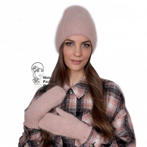 ЛЕЯ варежки женские, пудровый