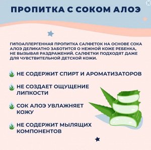 Aiwibi салфетки влажные детс. очищ. д/чув.кожи 0+ чайн.дерево голубой 80шт м/уп с клап. / 24шт / AWB80-03 / 711866