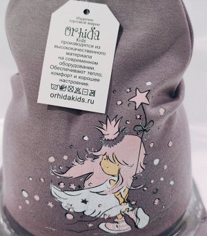 Шапка для девочки + снуд, цвет лавандовый