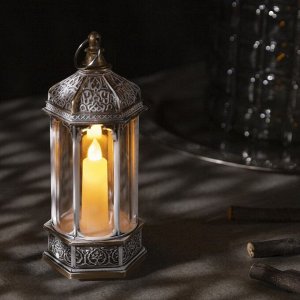Светодиодная фигура «Свеча в ротонде» 6.3x14x6.3 см, пластик, батарейки AG13x3 (в копмплекте), свечение тёплое белое