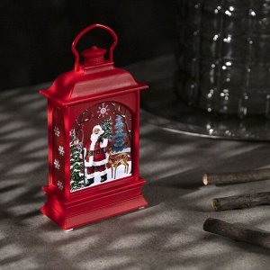 Светодиодная фигура «Фонарь с Дедом Морозом» 7 x 13 x 3.5 см, пластик, батарейки AG13х3 (в комплекте), свечение тёплое белое