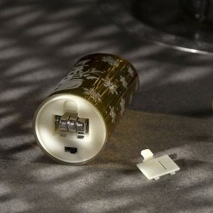 Светодиодная фигура «Золотистая свеча со снеговиком» 5 x 9 x 5 см, пластик, батарейки AG13х3 (в комплекте), свечение тёплое белое