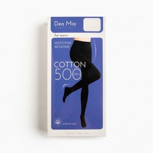 Колготки женские DEA MIA COTTON 500 ден, цвет чёрный, размер 4