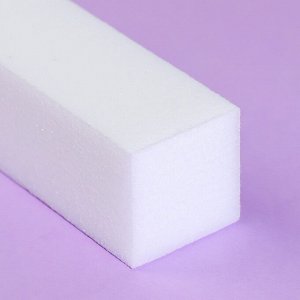 Баф наждачный для ногтей «Мрамор», четырёхсторонний, 9 × 2 × 2 см, цвет белый