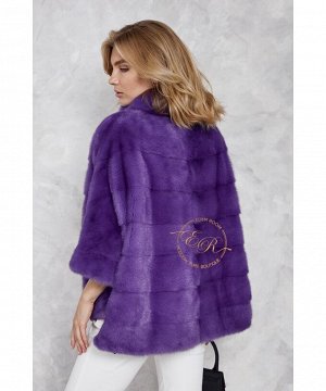Фиолетовая норковая кофта на молнии