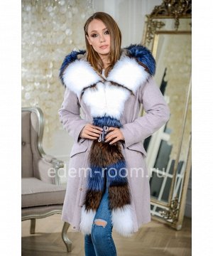 Парка - пальто с комбинированным мехом