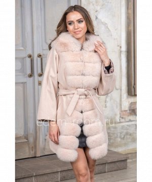 Кашемировое пальто с мехом