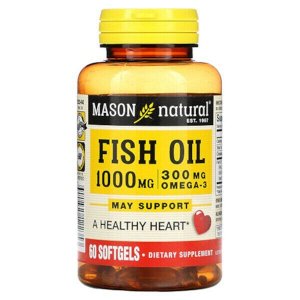 MASON NATURAL Рыбий жир, 1,000 мг, 60 капс.